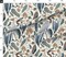 Coastal Floral Tropical Wildlife Neutral Cranes Heron Leaves Marsh Bird Blue Jumbo Scale Custom Printed Fabric by Spoonflower Various Fabrics by the Yard or Fat Quarter